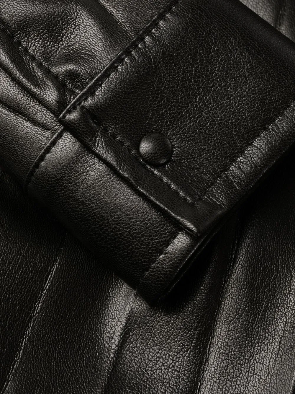 Faux-Leather Pleated Dress