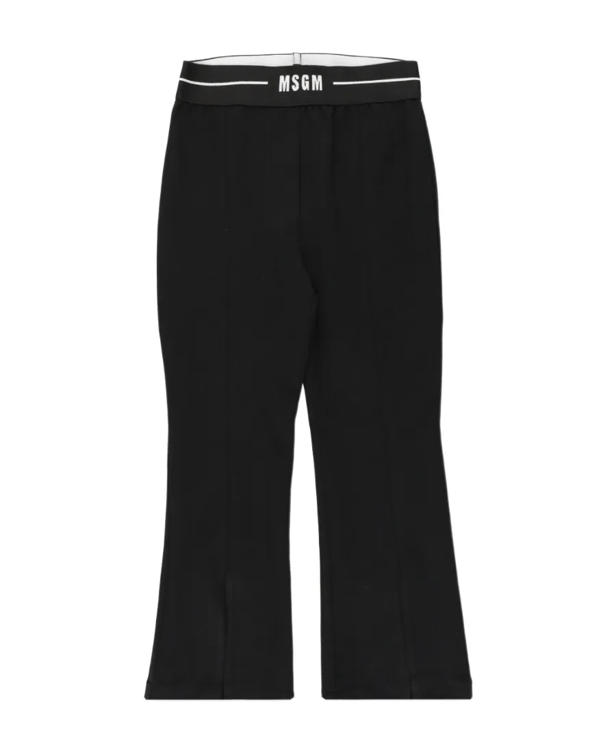 Logo Waist Flared Jersey Trousers