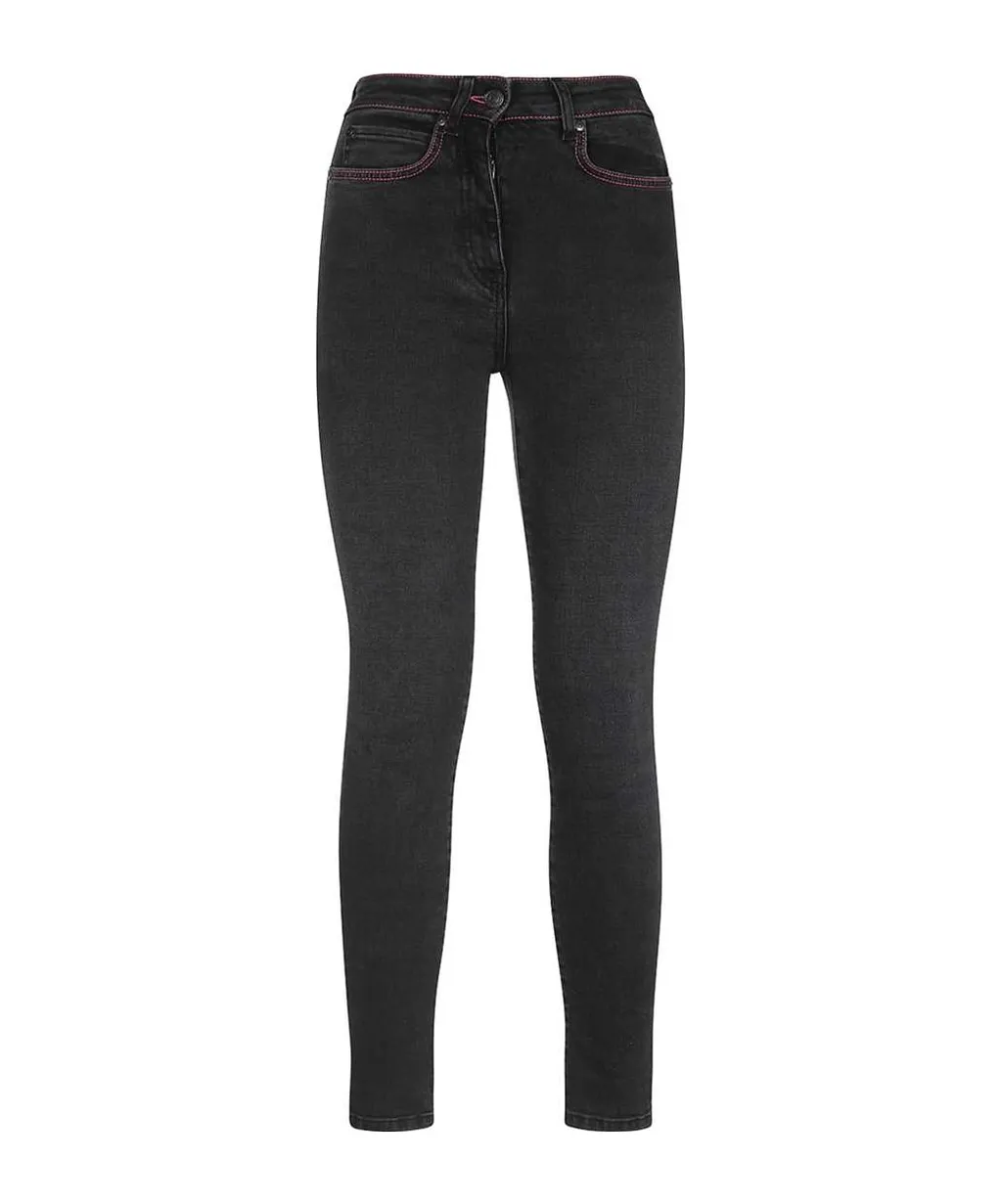 Tonal-Stitch Skinny Jeans