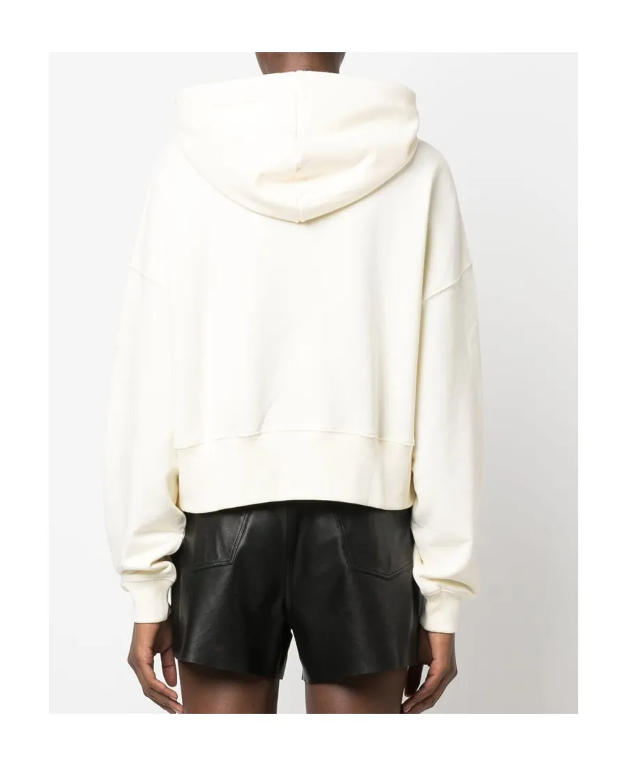 Cropped Logo-Print Hoodie