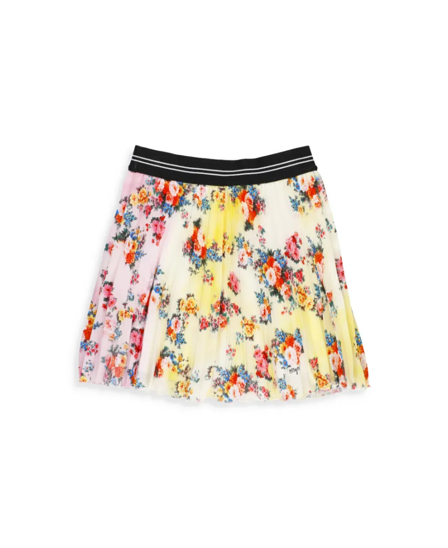 Floral-Print Pleated Skirt