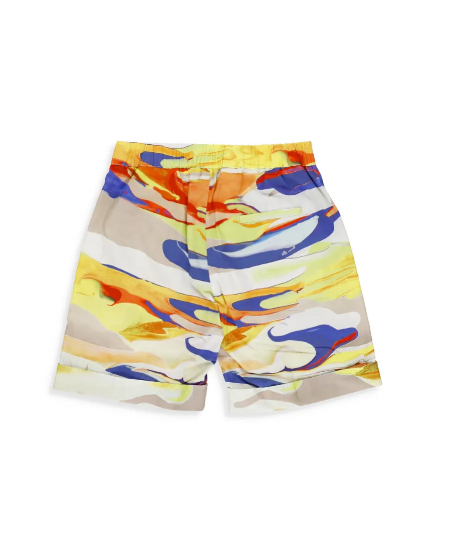 Color-Block Camouflage Shorts