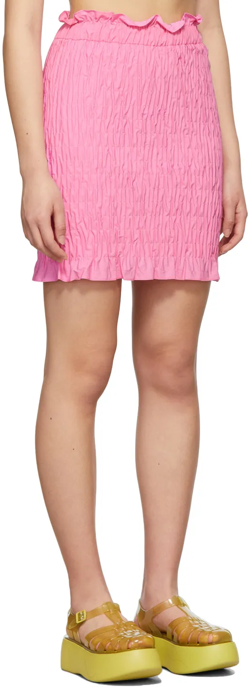 Shirred-Effect Mini Skirt