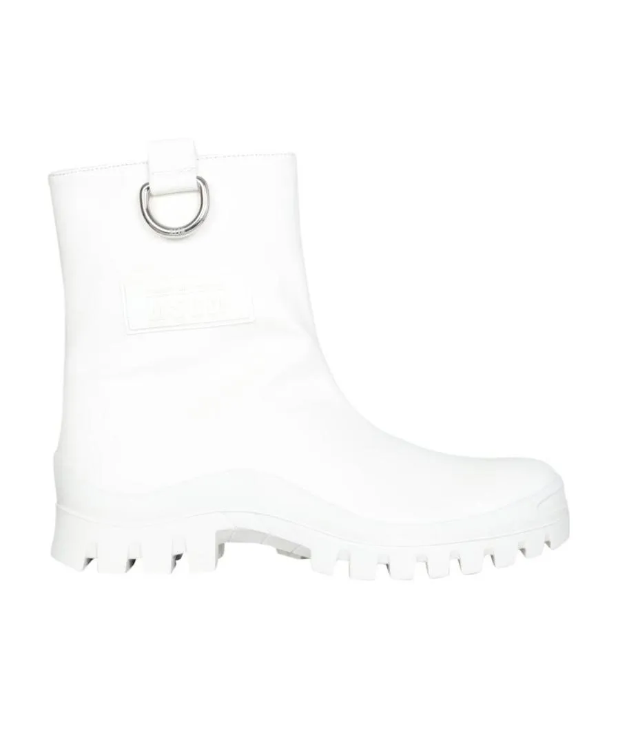 Logo Embossed Slip-On Ankle Boots
