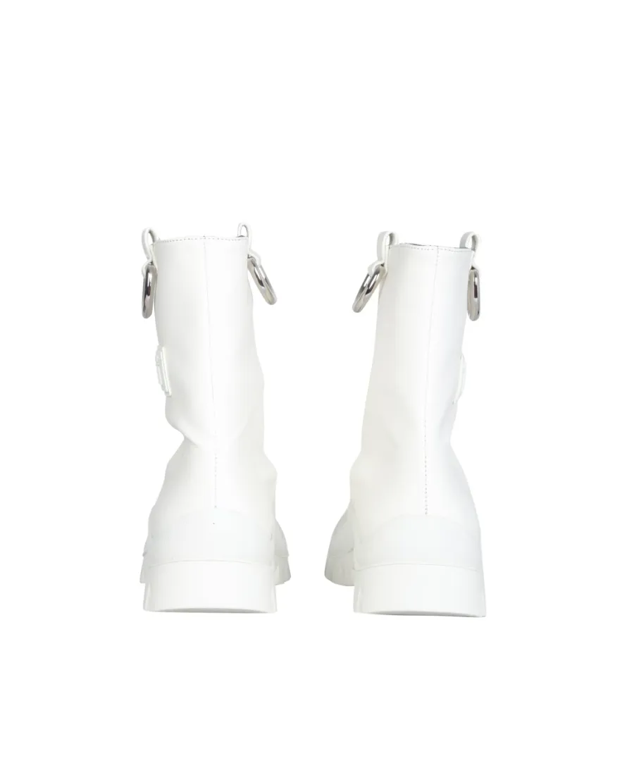 Logo Embossed Slip-On Ankle Boots