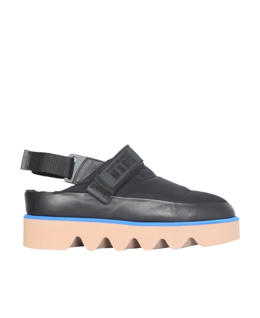Logo Embossed Open Back Sandals