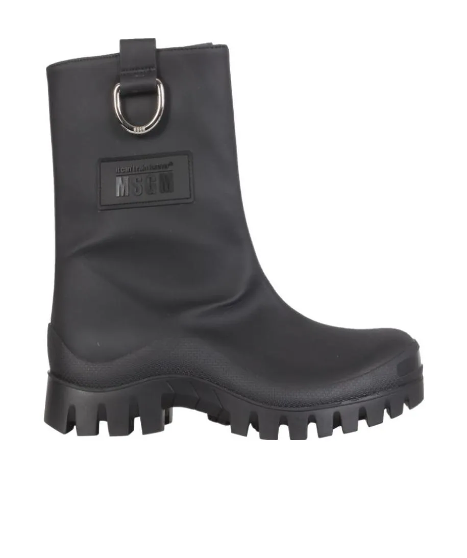 Logo Embossed Slip-On Ankle Boots