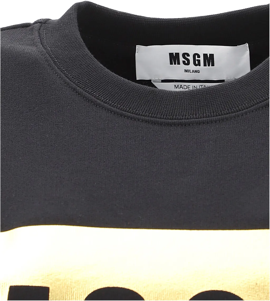 Metallic Logo Print Sweatshirt