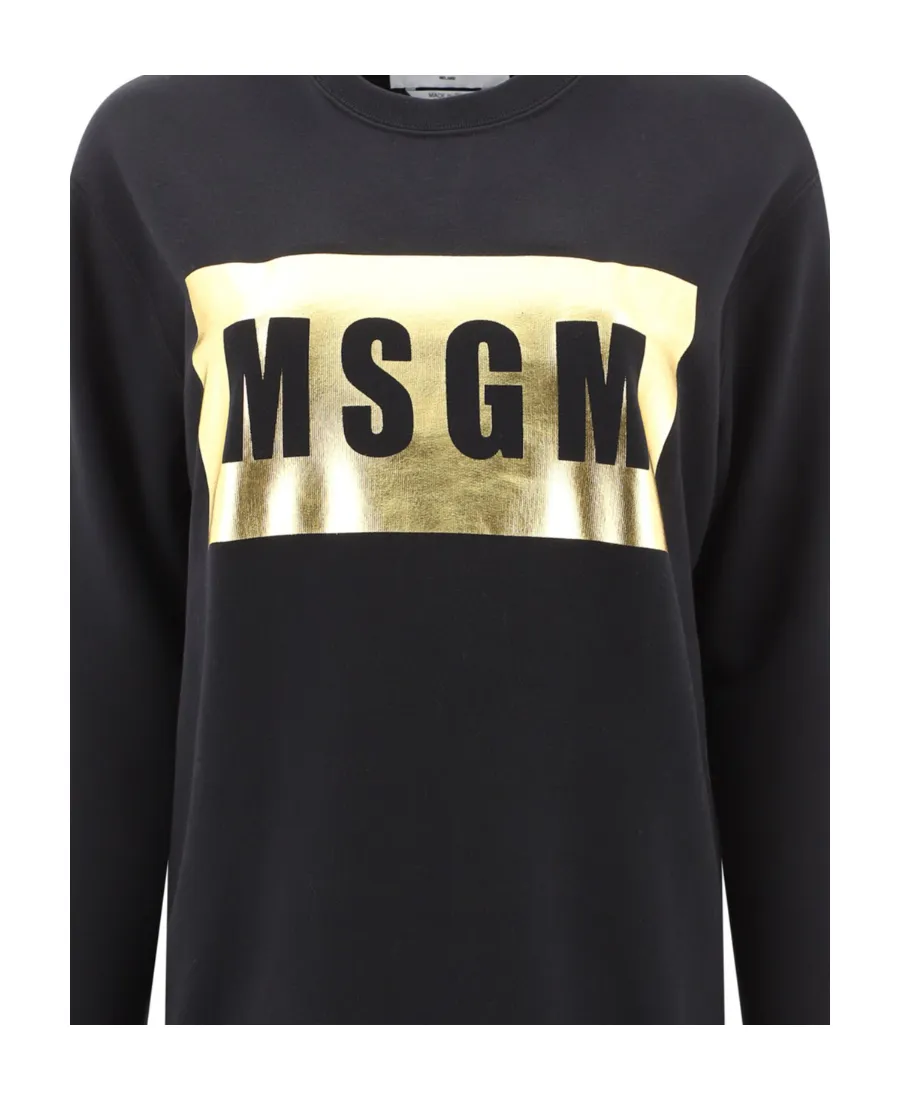 Metallic Logo Print Sweatshirt