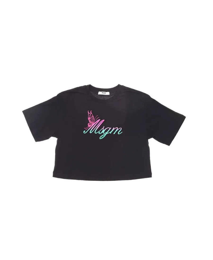 Logo-Print Cropped T-Shirt