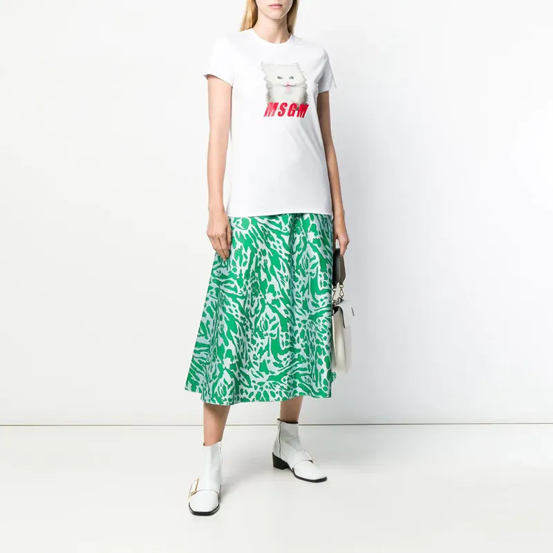 Cat Printed Logo Short-Sleeved T-Shirt