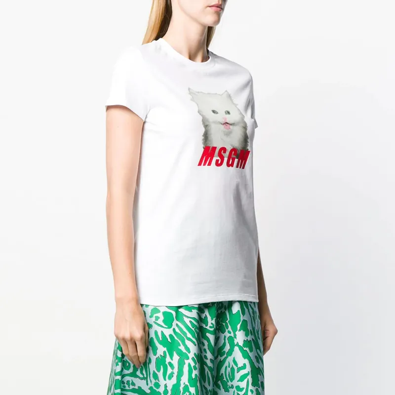 Cat Printed Logo Short-Sleeved T-Shirt