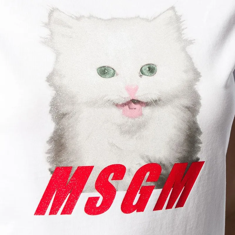 Cat Printed Logo Short-Sleeved T-Shirt