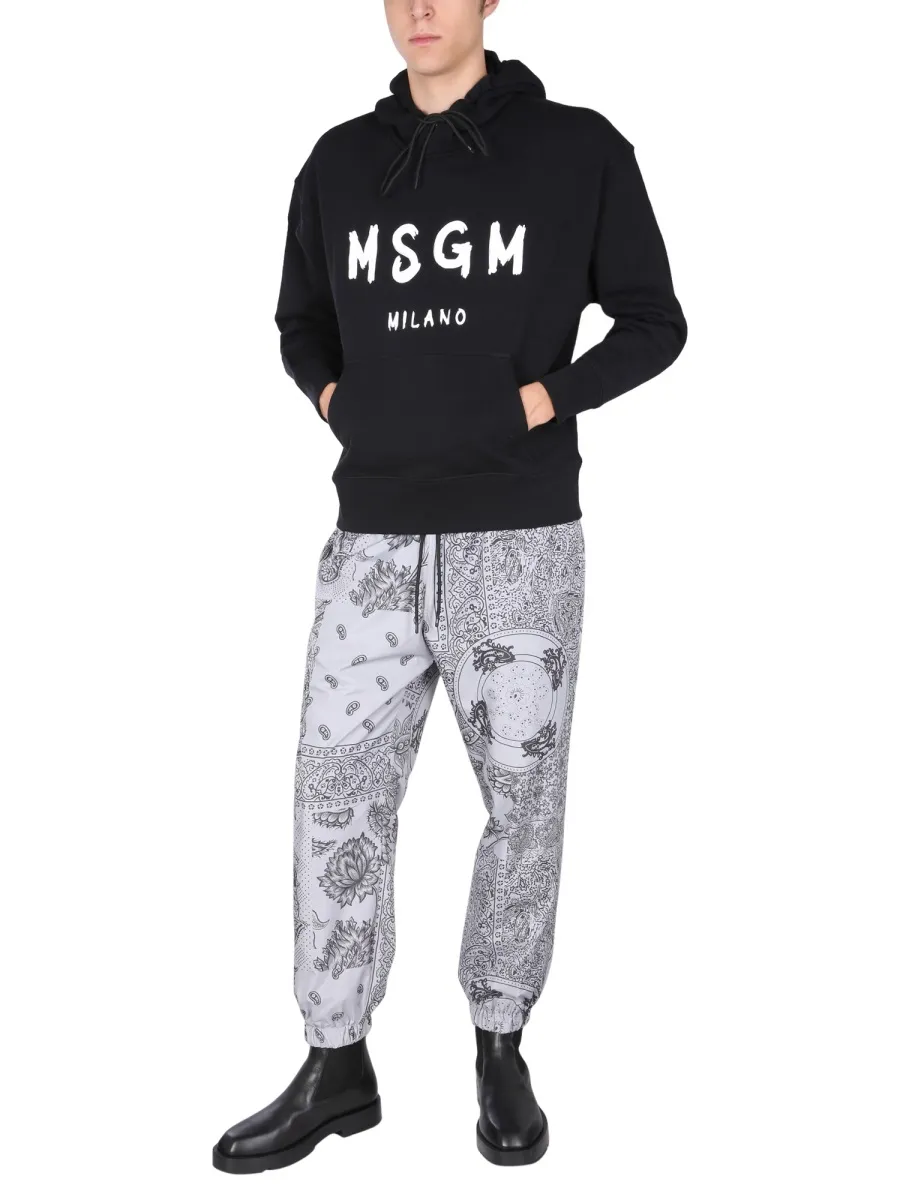 Long-Sleeved Logo Print Hoodie
