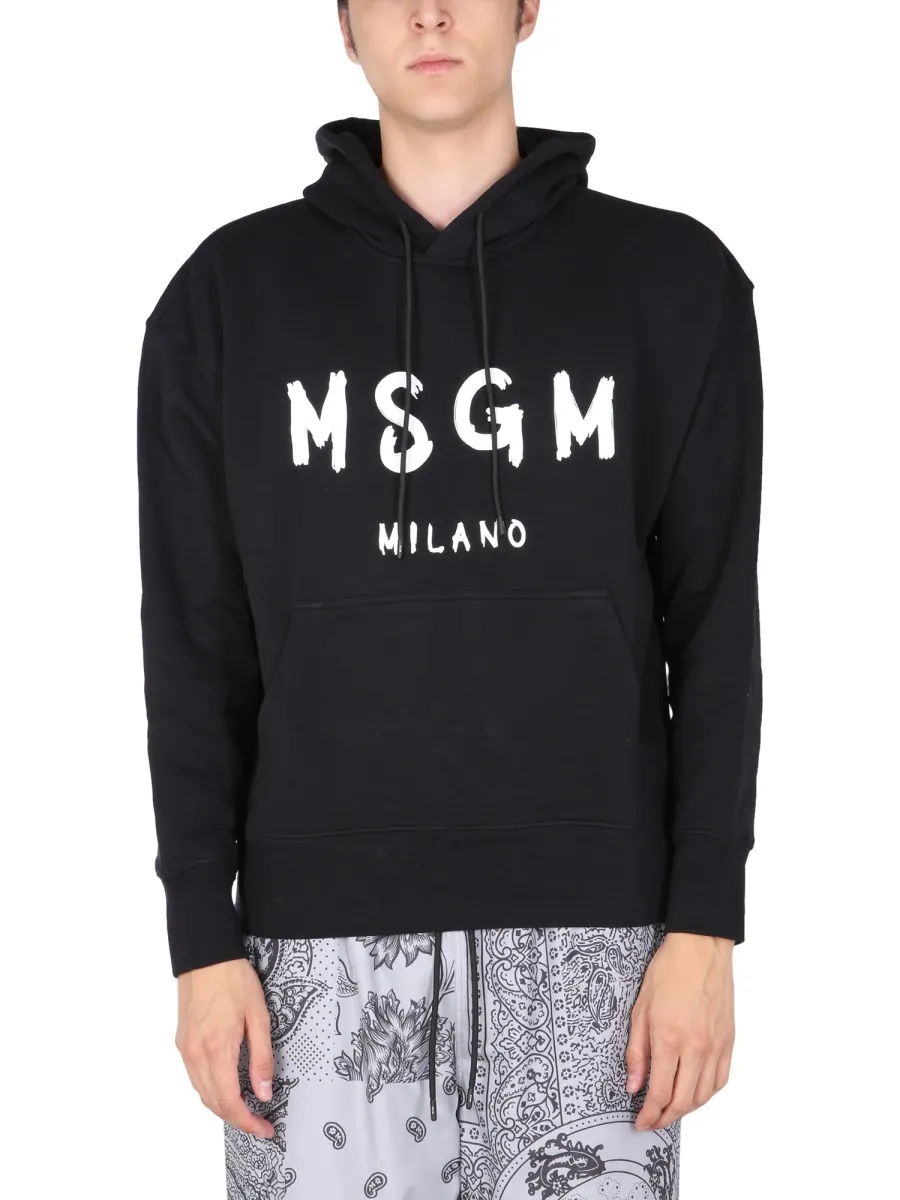 Long-Sleeved Logo Print Hoodie