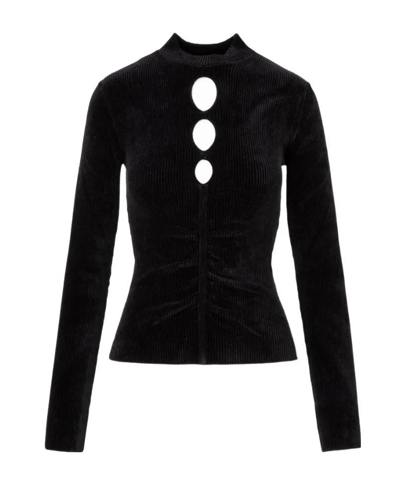 Ribbed Cut Out Detail Sweater