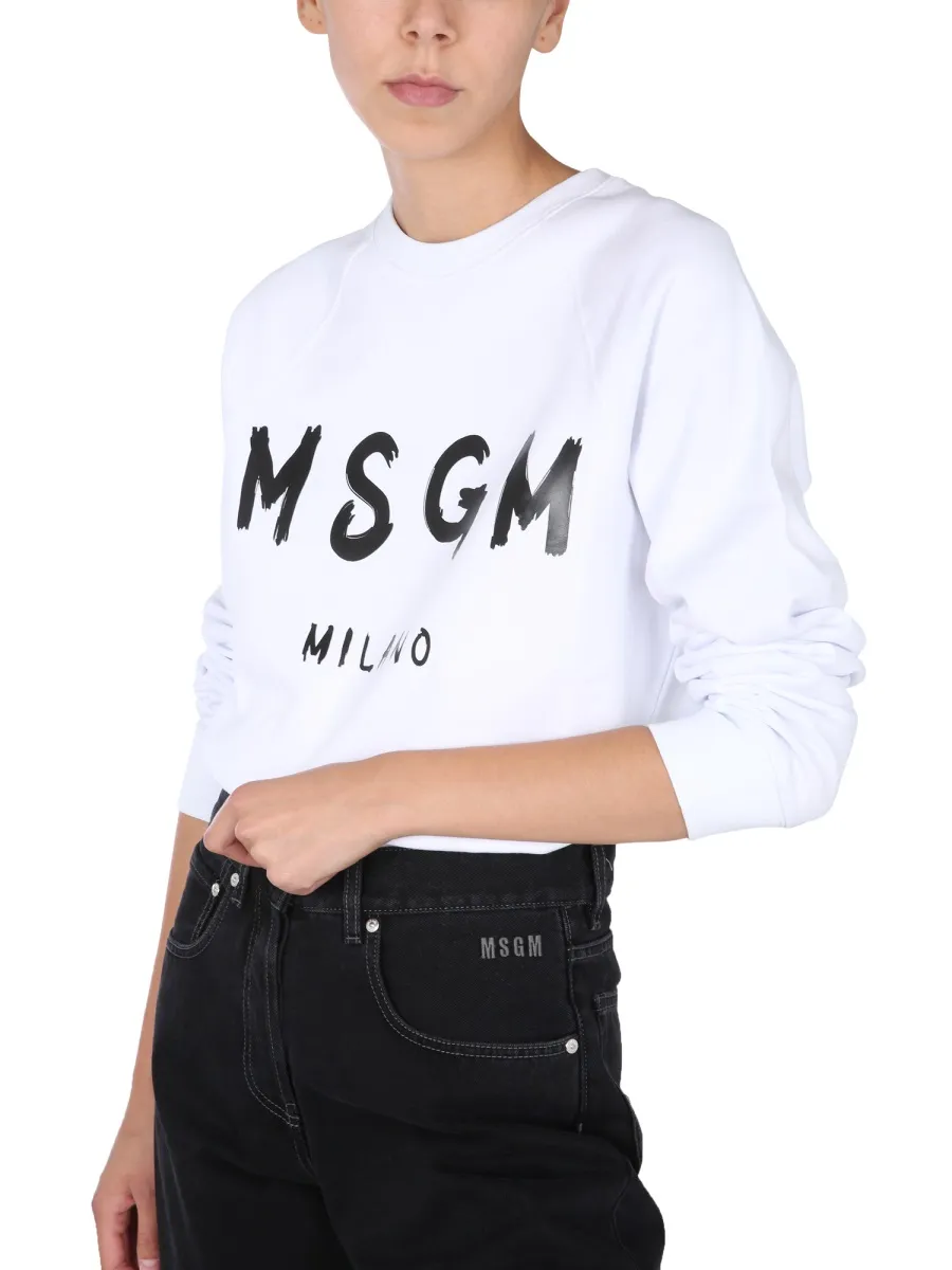 Logo Printed Ribbed Sweatshirt