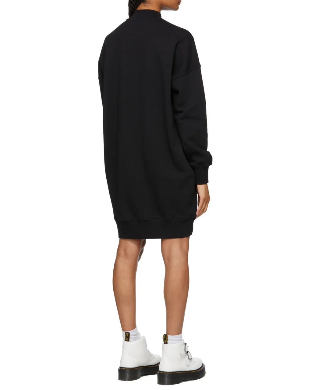 Logo Printed Mock-Neck Sweatshirt Dress