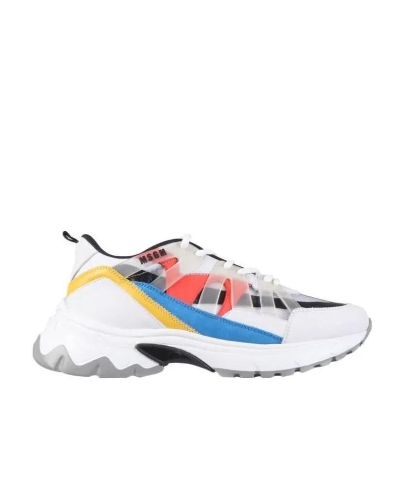 Panelled Lace-Up Sneakers
