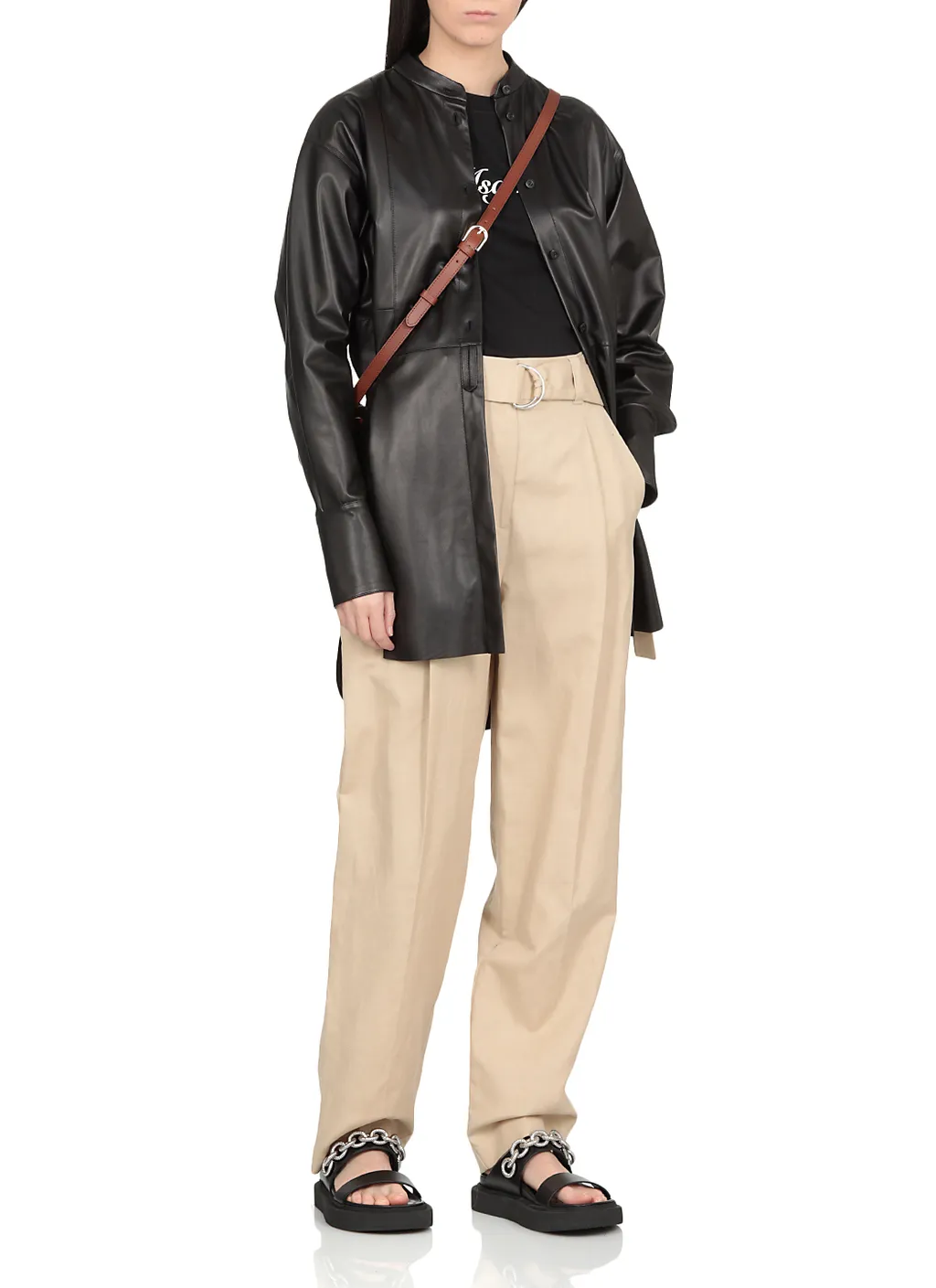 Belted Straight-Leg Trousers