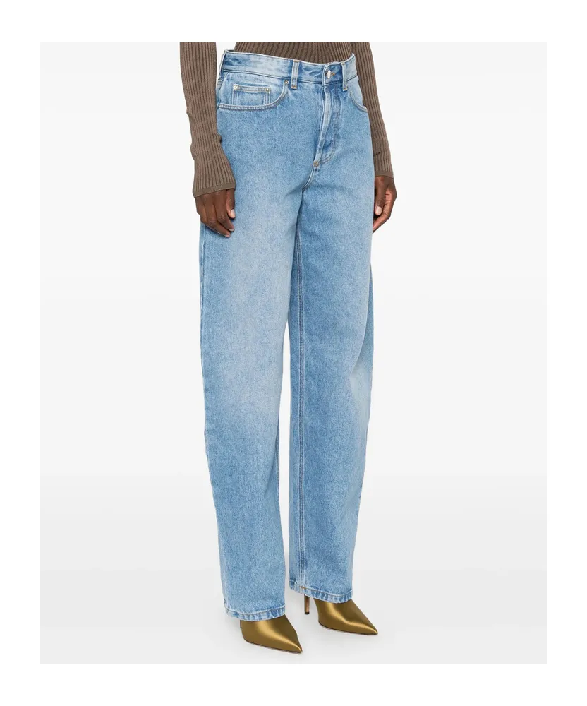 Belted Detail Denim Trousers
