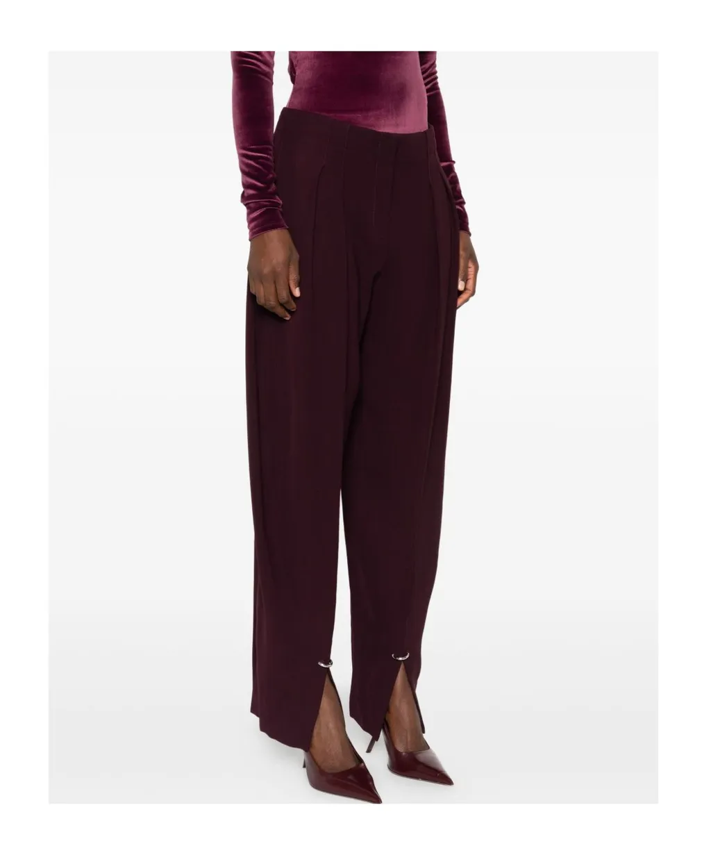 Pleated Split-Hem Trousers