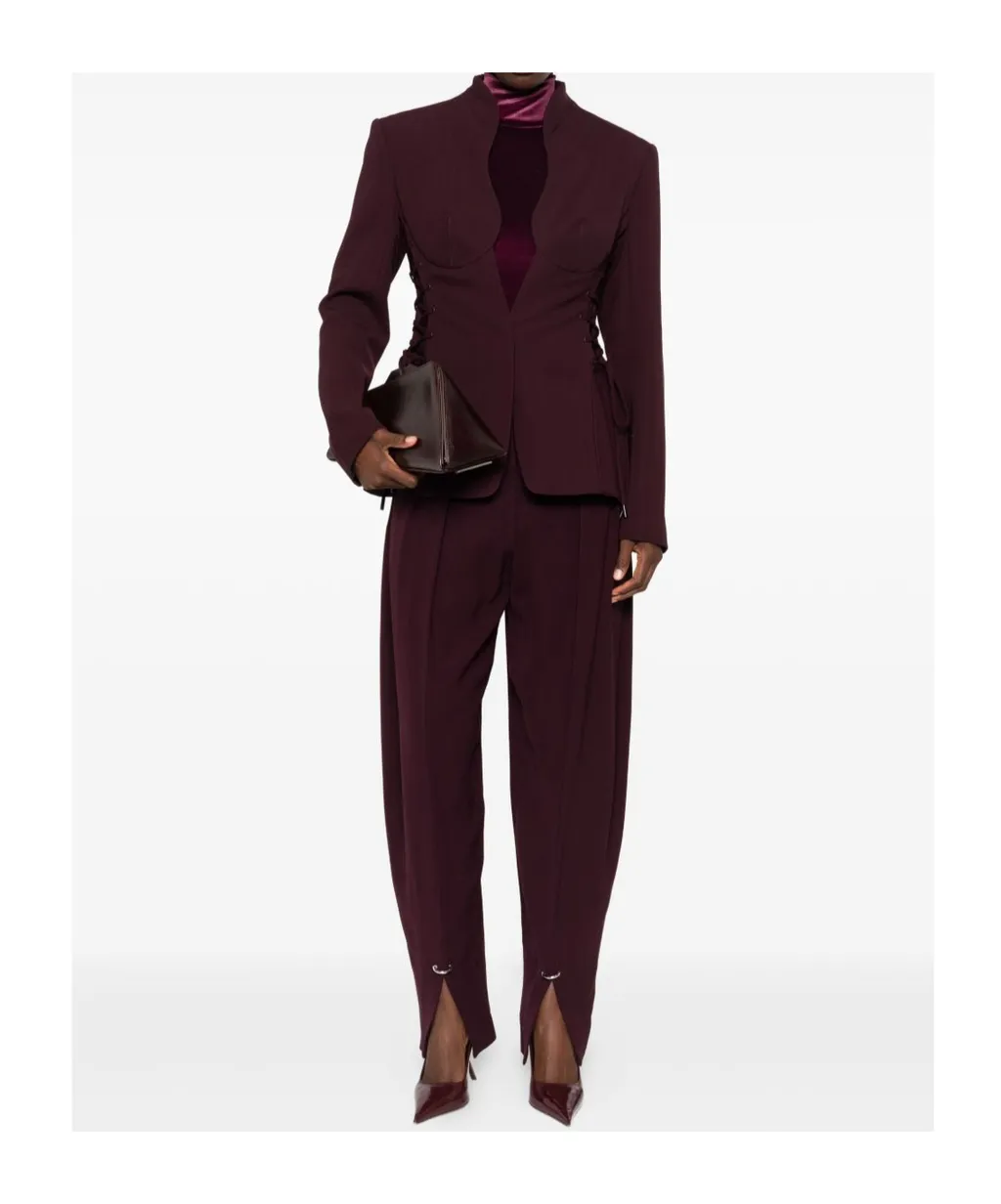 Pleated Split-Hem Trousers