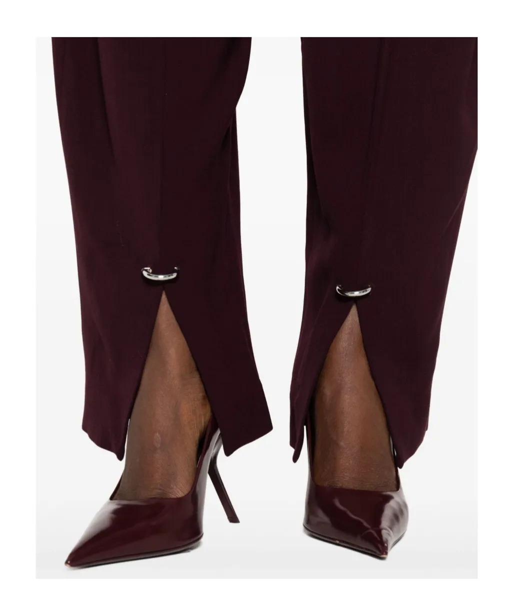 Pleated Split-Hem Trousers
