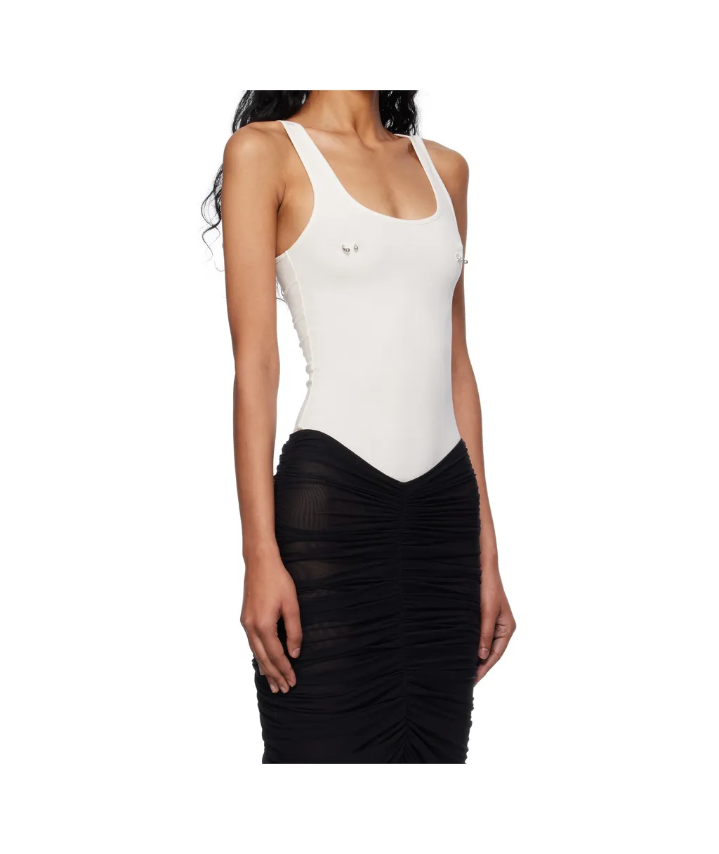 Scoop-Neck Embellished Bodysuit