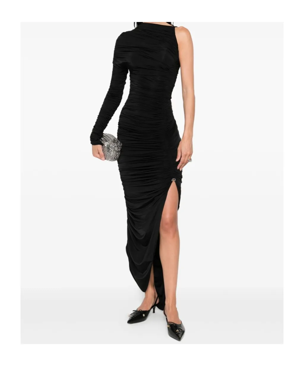 One-Sleeve Draped Dress