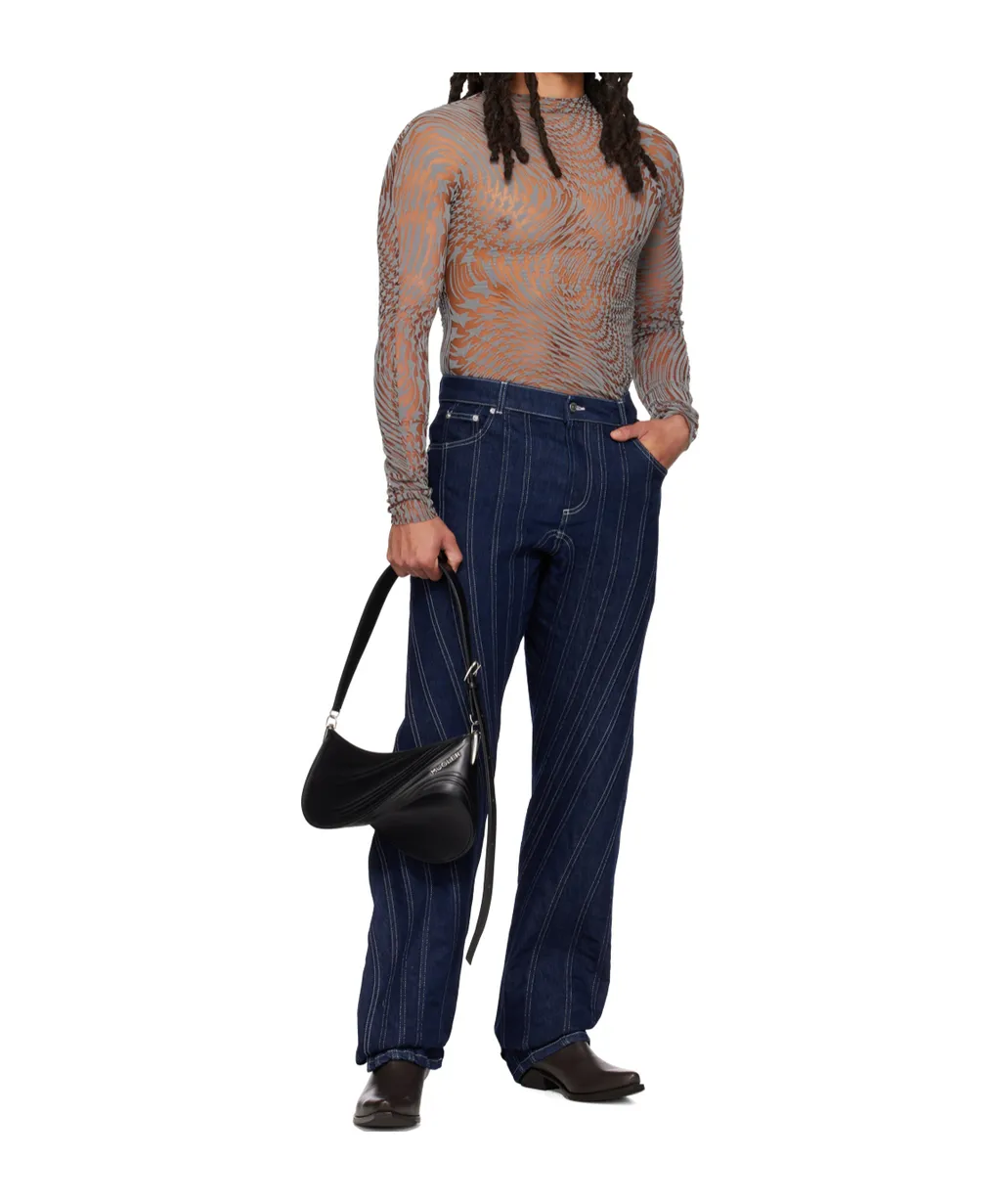 Star Mesh Long-Sleeve Top