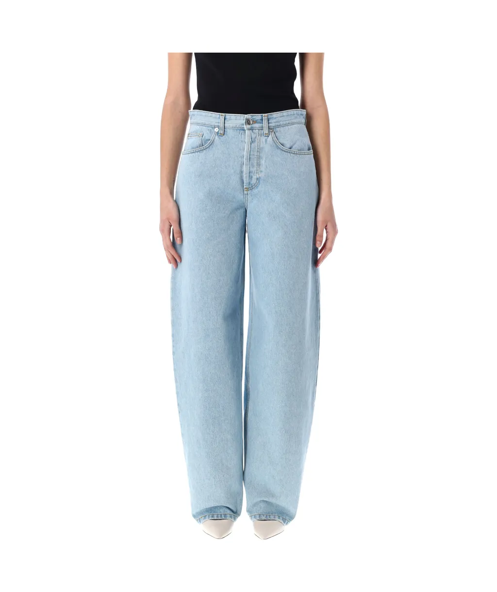 Lace-Up Wide Leg Jeans