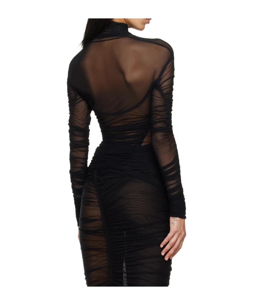 Mesh Ruched Top