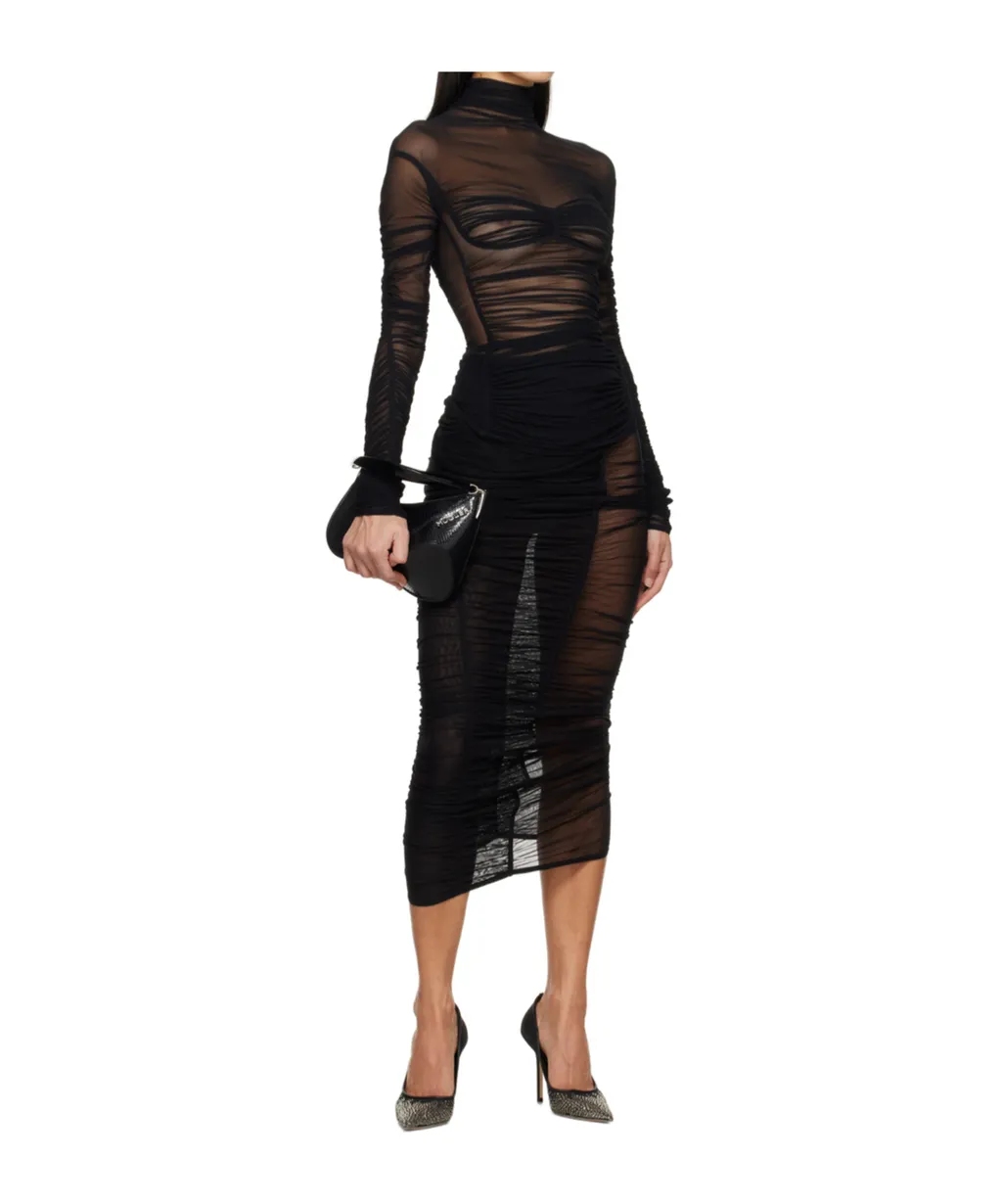Mesh Ruched Top