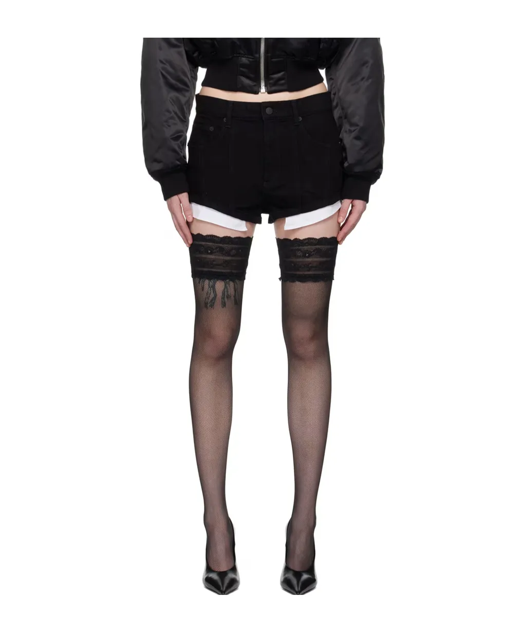 Panel-Detail Denim Shorts