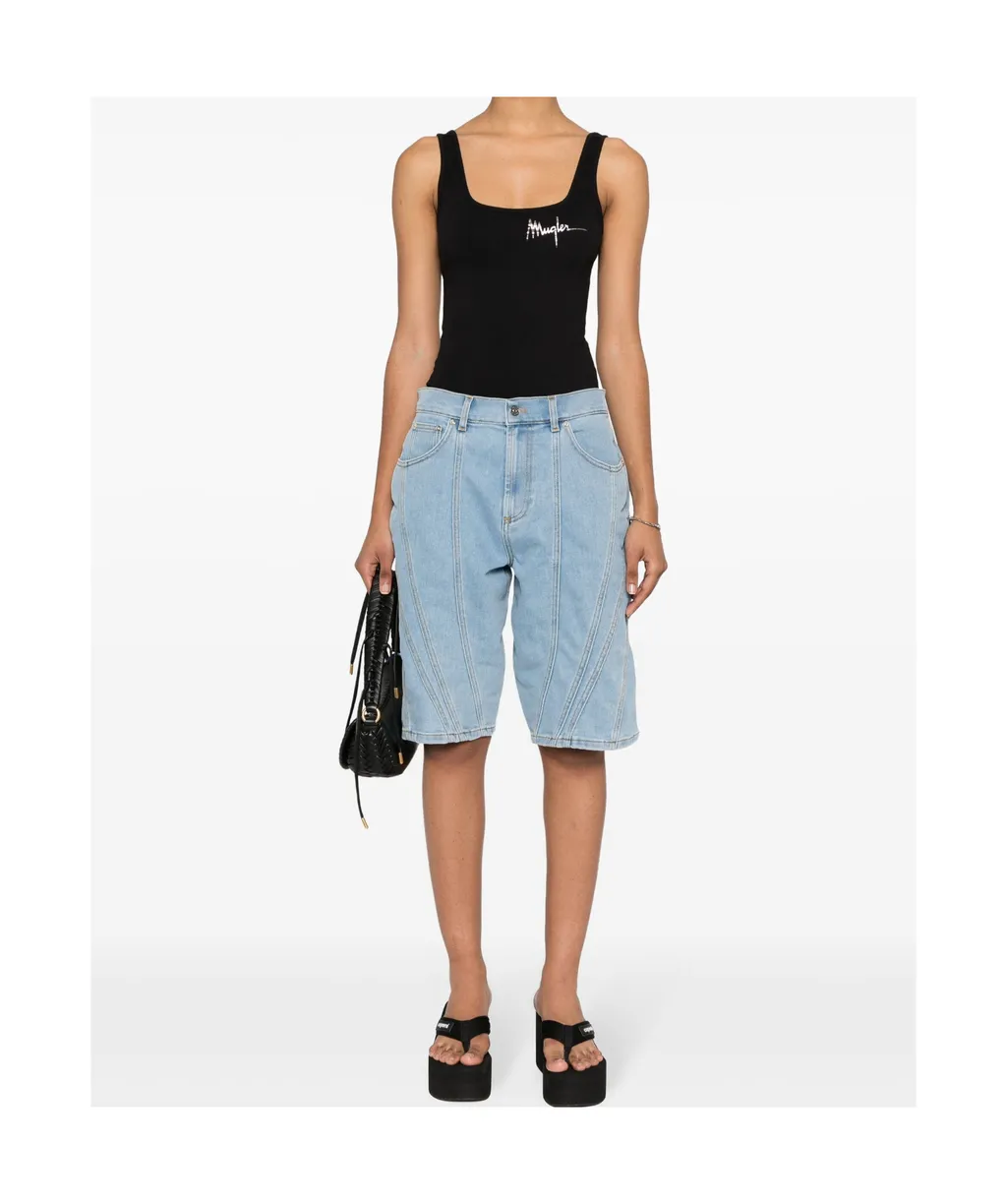 Panelled Denim Shorts