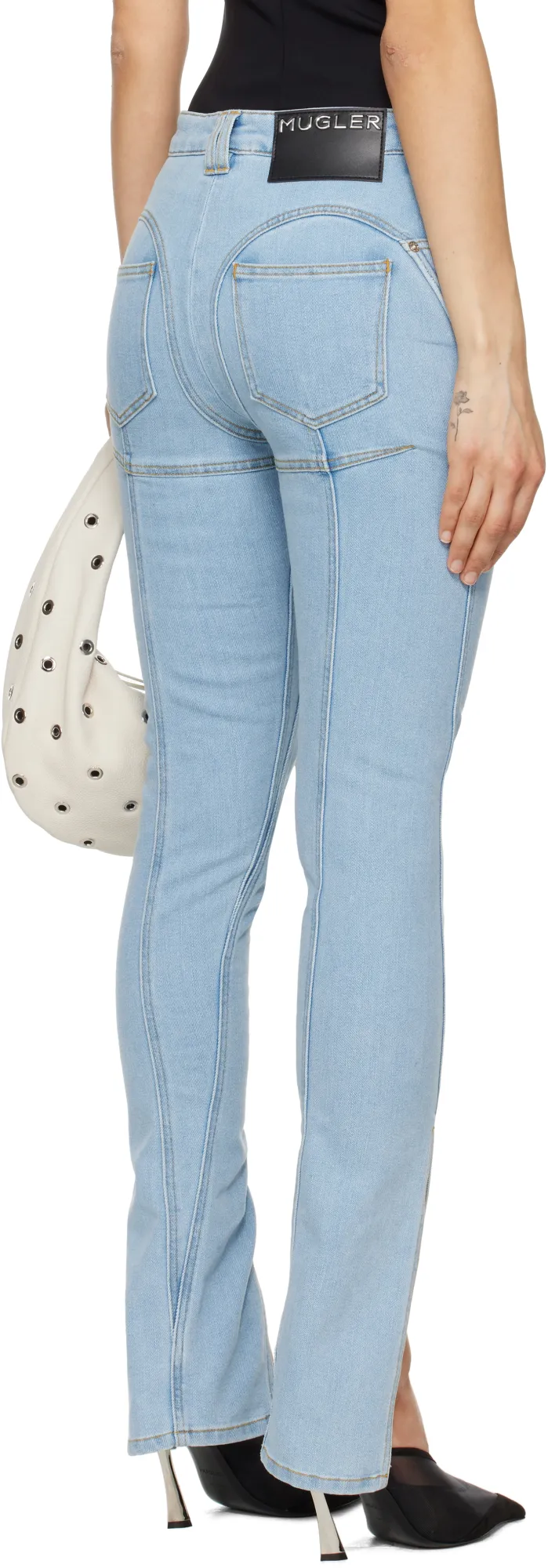 Seam-Detailed Slit Jeans