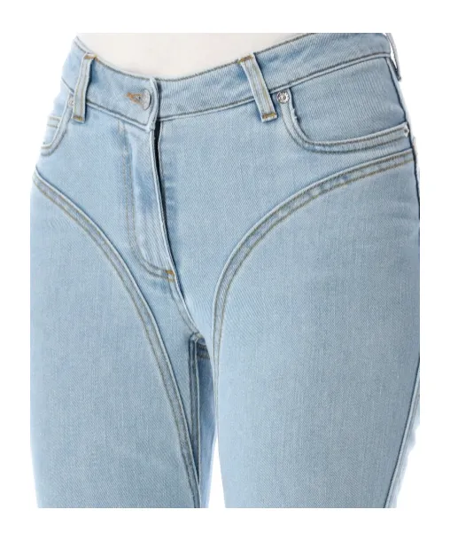 Five-Pocket Flared Denim Trousers