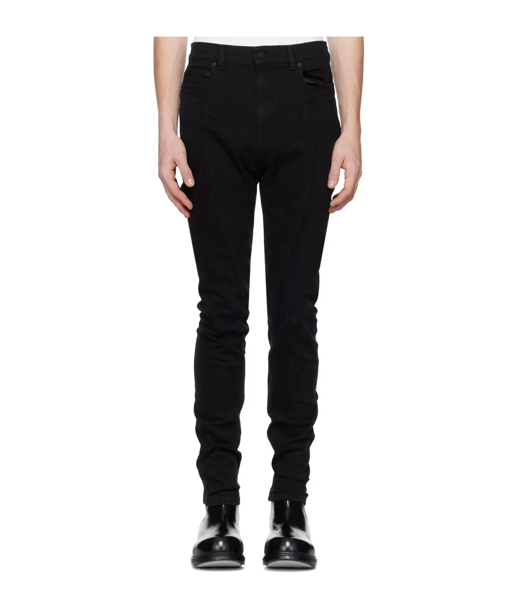 Embroidered Patchwork Jeans Pants