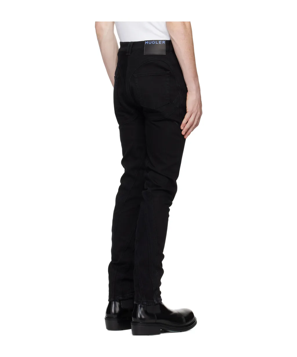 Embroidered Patchwork Jeans Pants