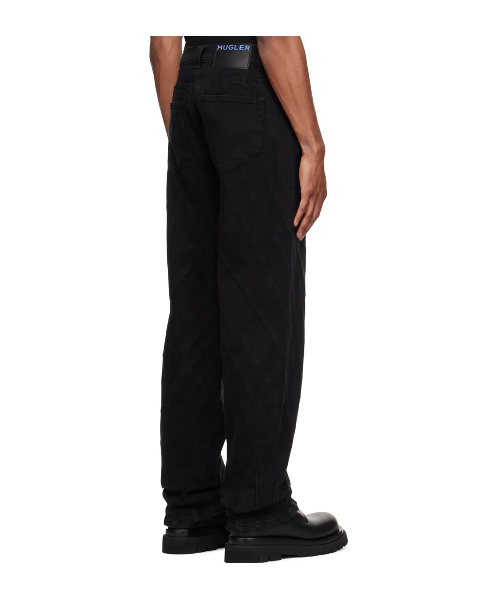 Embossed Patch Denim Jeans