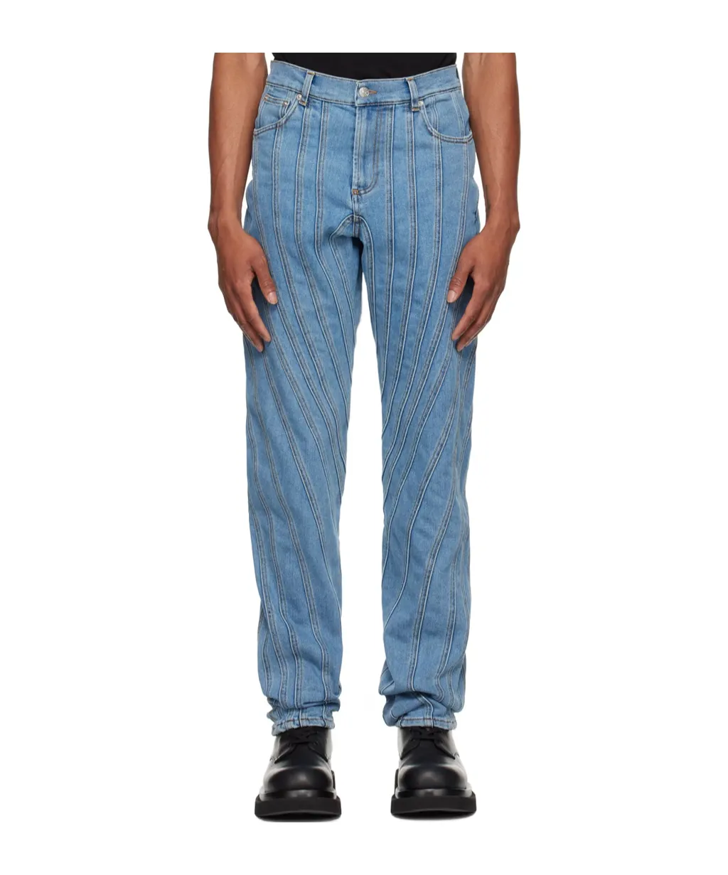 Embossed Patch Denim Jeans