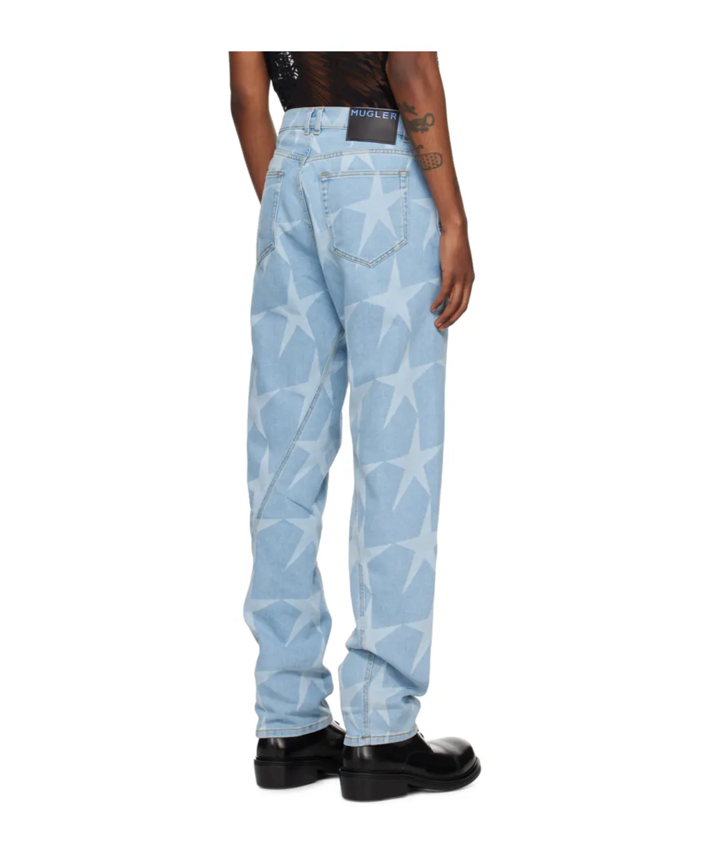 Star-Patterned Denim Jeans