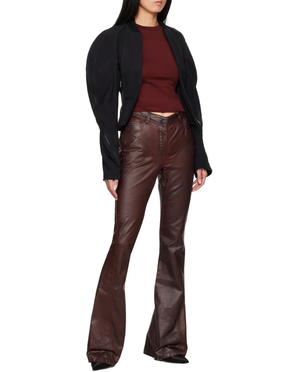 Waxed Flared Jeans