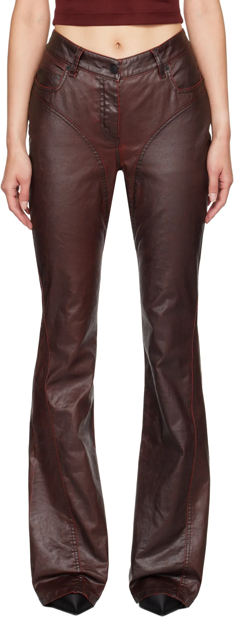 Waxed Flared Jeans