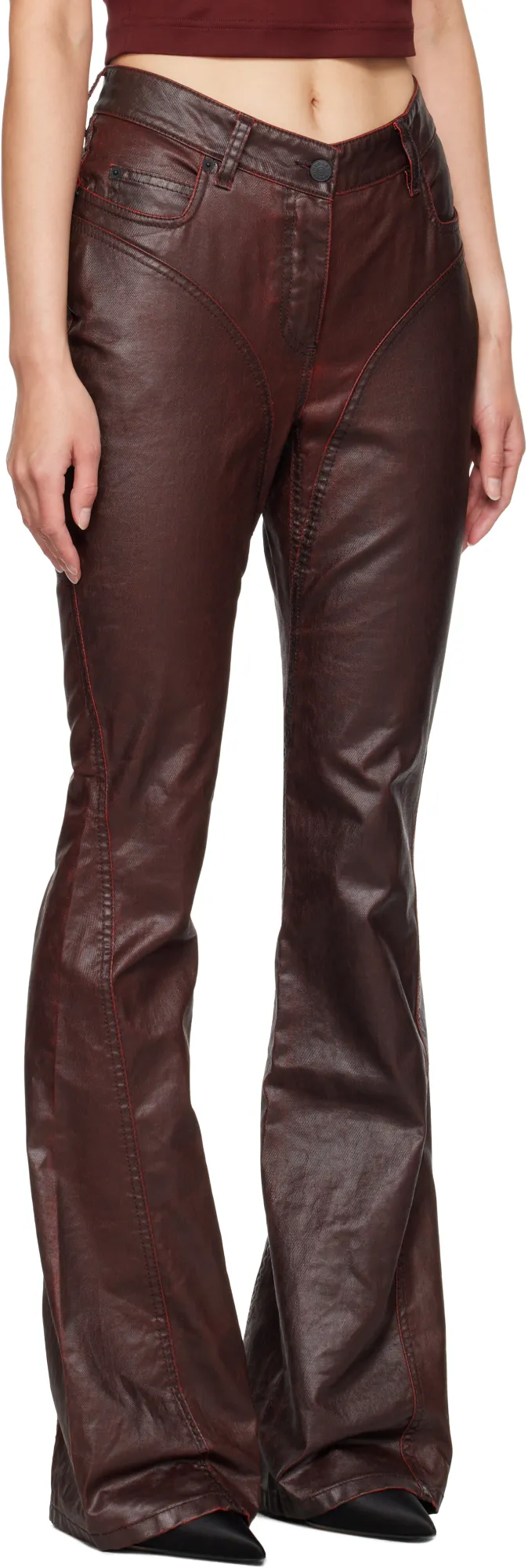 Waxed Flared Jeans