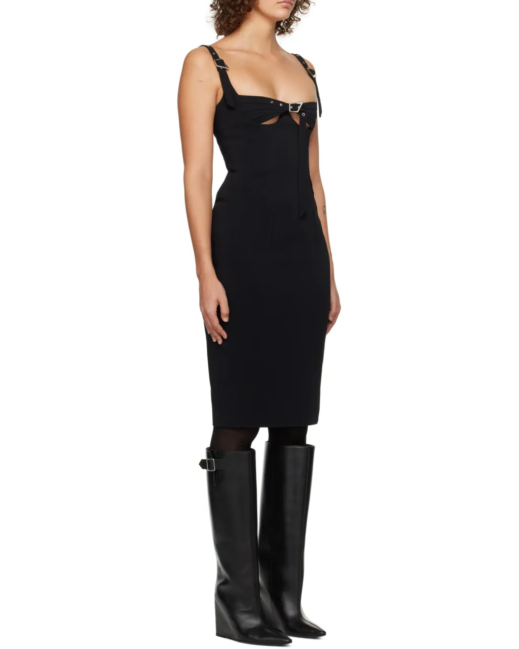 Buckled Bustier Midi Dress