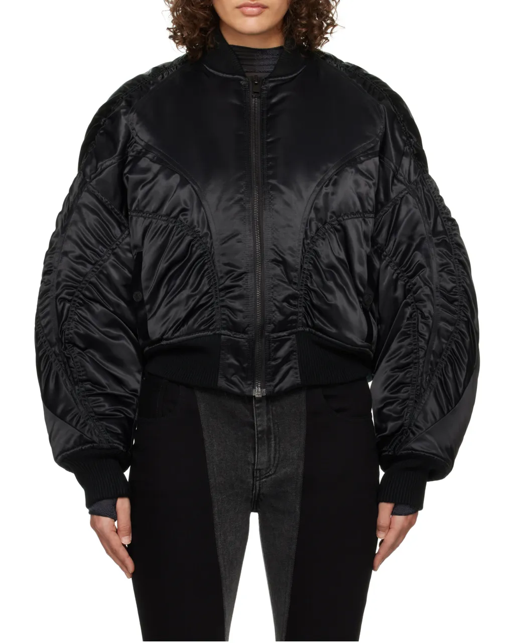 Satiny Bomber Jacket