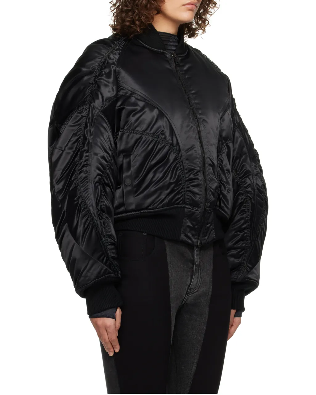 Satiny Bomber Jacket
