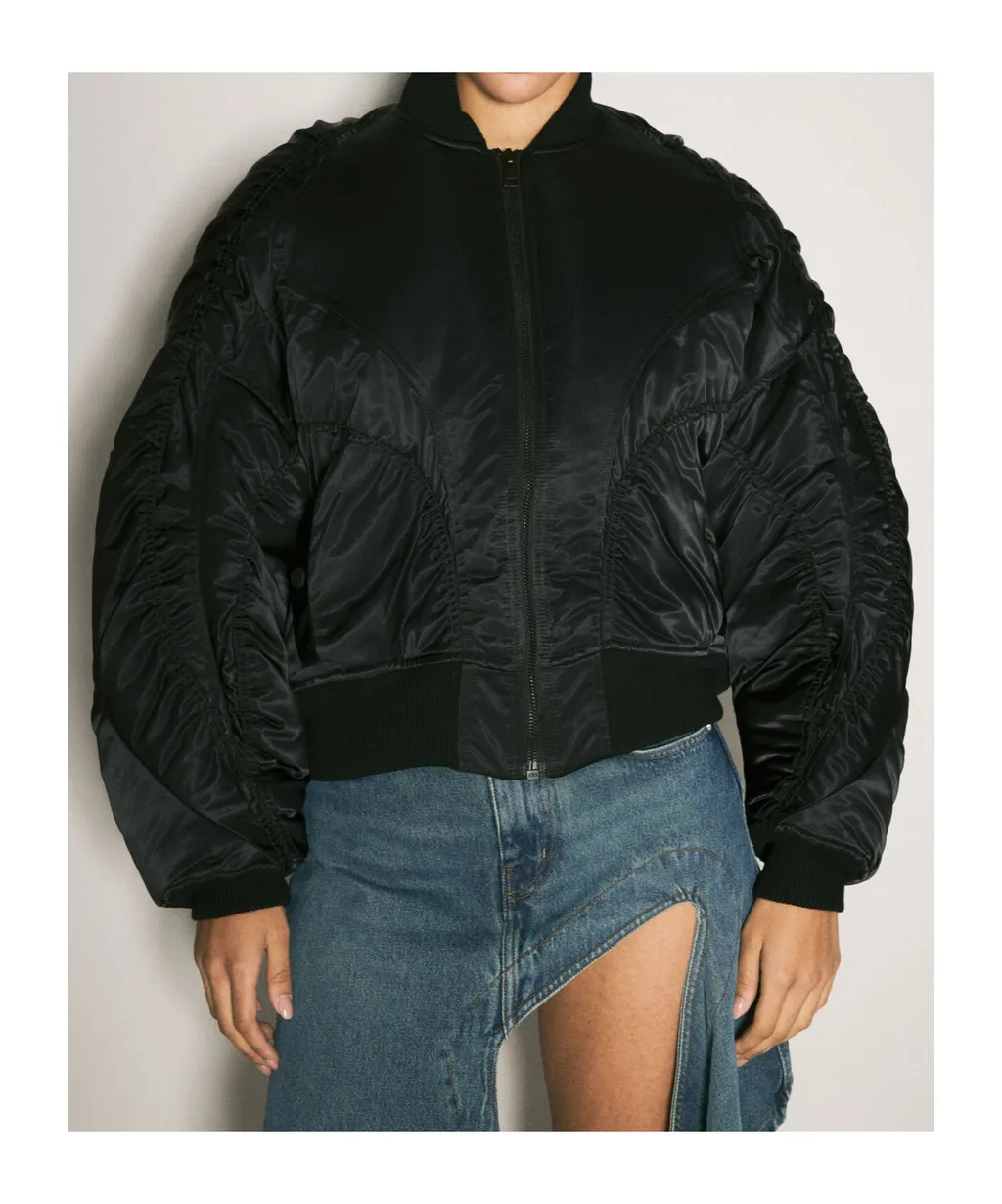 Satiny Bomber Jacket